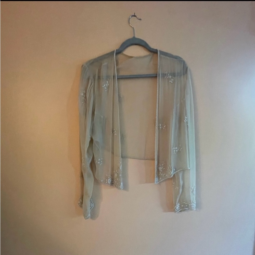 Vintage 90s Sheer Scala Beaded Cardigan